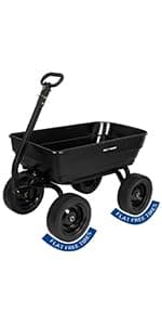 BILT HARD Poly Garden Dump Cart 600 lbs with No Flat Tires, Quick Release, 4 Cu Ft Dump Wagon Heavy Duty for Yard, Outdoor