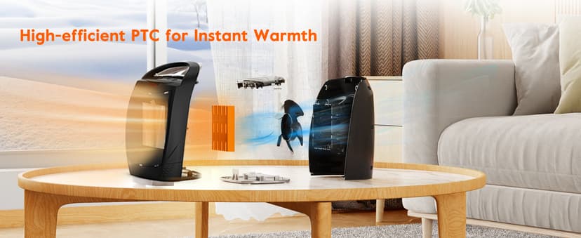 GiveBest Digital Space Heater, 1500W/750W Portable ETL Listed Electric Heater with 4 Modes, 1s heating,Timer, Overheating & Tip-Over Protection, Portable Heater for Indoor use
