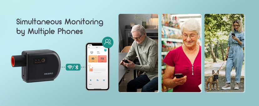 Wi-Fi & Bluetooth BBQ Smoker Temperature Controller with Automatic Smoker Fan, INKBIRD ISC-027BW Grill Thermometer with 4 Probes for Big Green Egg, Kamado Joe, Primo, Vision Grill, Akorn Kamado, Weber