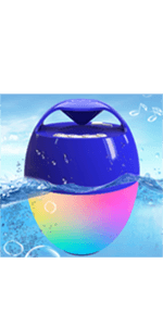 Bluetooth Pool & Hot Tub Speaker with Colorful Lights & 360 Surround Sound, IP68 Waterproof Floating Speaker, Up to 85ft Bluetooth Range