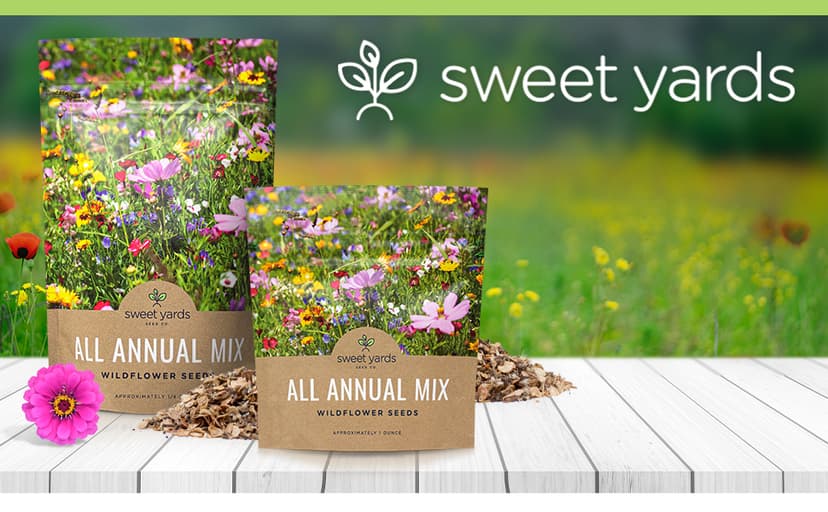 Wildflower Seeds Annual Quick Blooming Mix - Large 1 Ounce Packet Over 7,500 Open Pollinated Seeds