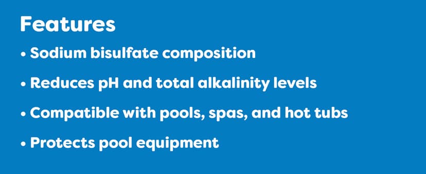 In The Swim pH Reducer for Swimming Pools, Spas, and Hot Tubs - Lowers Alkalinity - Prevents Cloudy Water - Balances Water - 90% Sodium Bisulfate - 10 Pounds
