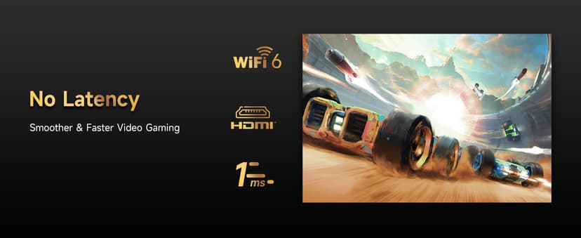 4K Projector HDR Netflix Certified, 1800ANSI Daylight Use, Dolby Audio, NFC, Smart TOF Autofocus, Shorter Throw, WiFi 6, Bluetooth 5.4, HDMI ARC, Proyector 4K Ultra HD Movie Gaming TV High Brightness