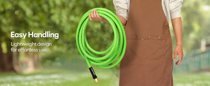 25 ft Garden Hose, 5/8 in ID, Heavy-Duty, Leakproof, Kink-Resistant Water Hose with Swivel Brass Fittings, 600 PSI Burst Rating, Ideal for Car Wash & Lawn Watering