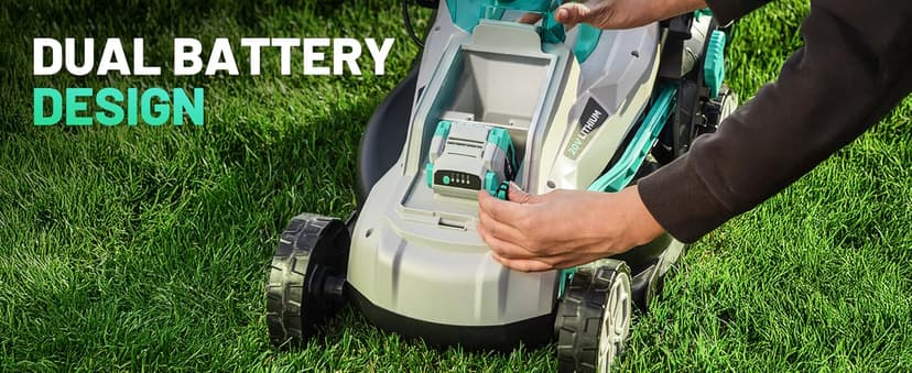 Litheli Cordless Lawn Mower 13 Inch, 5 Heights, 20V Electric Lawn Mowers for Garden, Yard and Farm, with Brushless Motor, 4.0Ah Battery & Charger Included