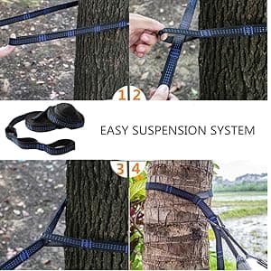 Camping Hammock with Rain Fly Tarp and Mosquito Net with Tree Straps,1/2 Person Portable Hammocks with Rain Cover for Indoor Outdoor Backpacking Hiking Travel Yard Activities Green