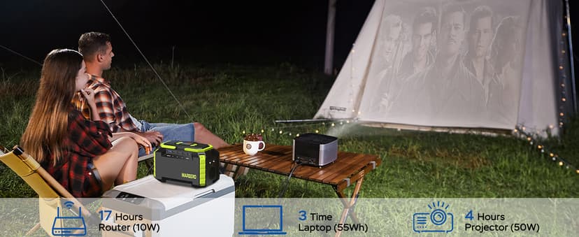 MARBERO 200W Solar Generator 222Wh Portable Power Station with Solar Panel 40W Included 60000mAh Power Supply with AC Outlet 100V 300W Max for Camping Emergency Home Backup