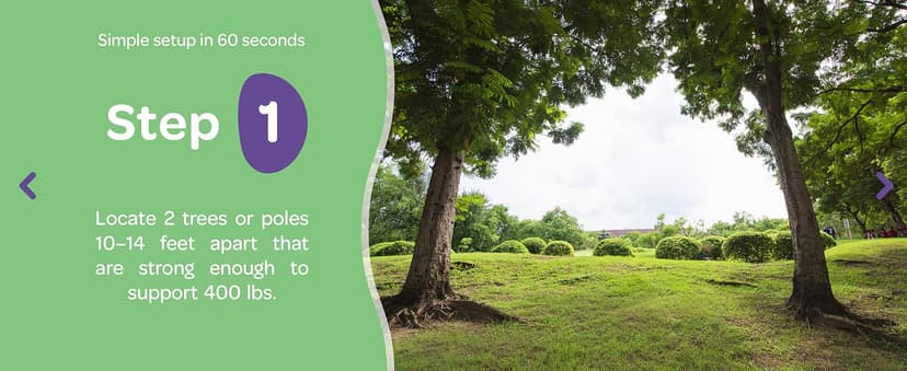 Durable Hammock 500 lb Capacity, Nylon Camping Hammock Chair - Double or Single Sizes w/Tree Straps and Attached Carry Bag - Portable for Travel/Backpacking/Beach/Backyard (Large, Blue & Light Blue)