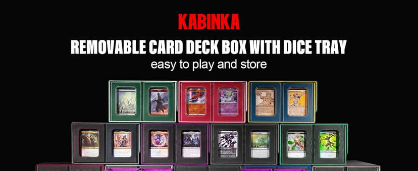 Card Deck Box for MTG with Commander Display, 5 in 1 Trading Card Storage Box Fits 400+ Double-sleeved Cards, Removable Deck Case for TCG/Sports Cards with Dice Tray, 4 Magnetic Card Holders(Colorful)