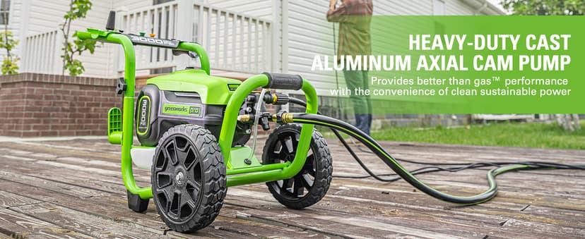 Greenworks 3000 PSI Pressure Washer (2.0 GPM Max) with Foam Cannon – Easily Remove Dirt and Grime on Siding, Fences, Patios,