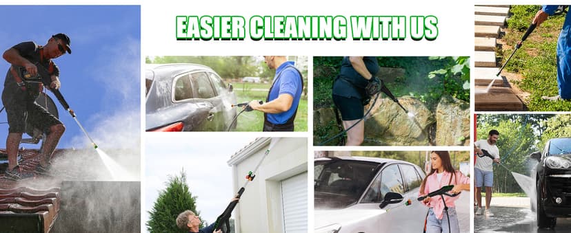 Buyplus Wall Mounted Pressure Washer, 5200PSI 3.2GPM Electric Power Washer, Remote Controlled with 100FT Retractable Hose, GFCI Power Cord, Foam Cannon, 5 Nozzles for Cars, Driveways, Patios, Black