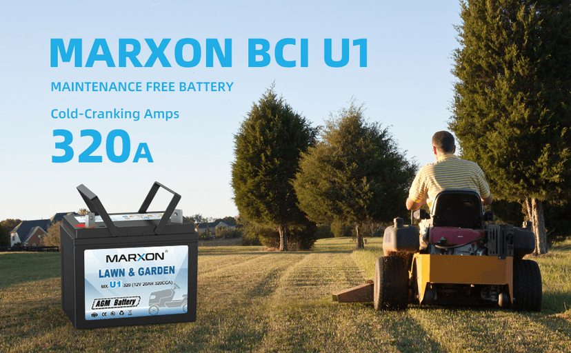 Marxon U1 320CCA Riding Lawn Mower Batteries, Garden Tractors Battery Maintenance Free AGM Battery, Compatible with Troy-Bilt, John Deere, Toro, Cub Cadet, Craftsman, Ariens Poulan Pro Massey Ferguson