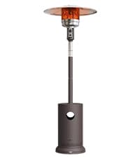EAST OAK 50,000 BTU Patio Heater for Outdoor Use With Round Table Design, Double-Layer Stainless Steel Burner and Wheels, Outdoor Patio Heater for Home and Commercial, Bronze, 31.9" x 31.9" x 86.6"