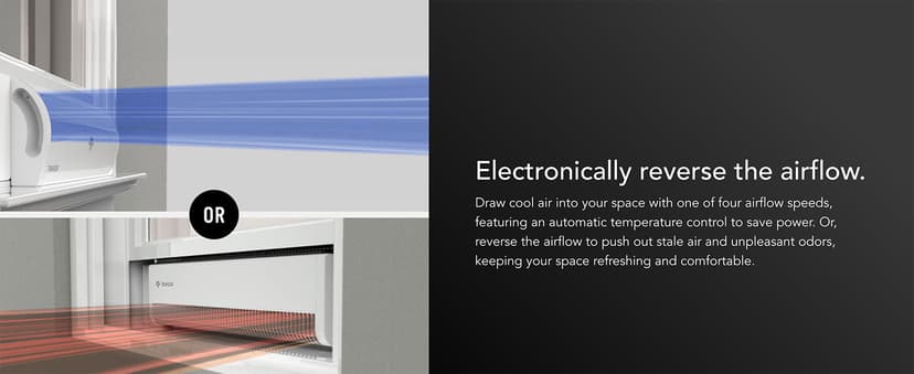 Vornado TRANSOM Window Fan with 4 Speeds, Remote Control, Reversible Exhaust Mode, Weather Resistant Case, Whole Room, Ice White