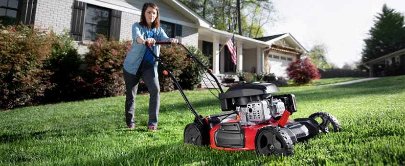 PowerSmart Self Propelled Gas Lawn Mower, 21-Inch 170cc OHV Engine RWD Single-Speed 3-in-1 with Bagging