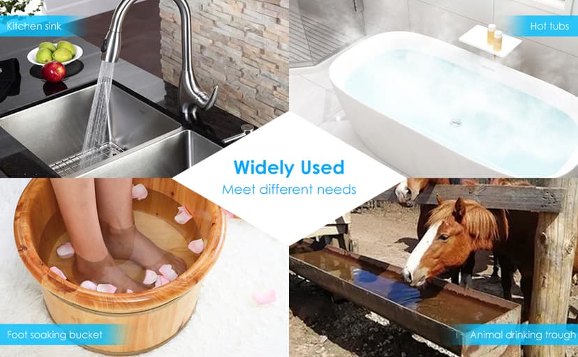 3000W 240V Titanium Water Heater Assembly for Bathtub Pool Water Tank, Submersible Hot Tub Heater, Portable Electric Heater, NEMA 6-15P Plug, Immersion Bathtub and Swimming Pool Water Heater