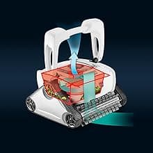 Polaris P825 Sport Robotic Pool Cleaner, Automatic Vacuum for InGround Pools up to 40ft, Wall Climbing Vac w/ Strong Suction & Easy Access Transparent Lid