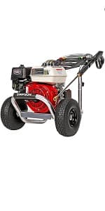 SIMPSON Cleaning PS60843 PowerShot 4400 PSI Gas Pressure Washer, 4.0 GPM, CRX 420cc Engine, Includes Spray Gun and Extension Wand, 5 QC Nozzle Tips, 3/8-inch x 50-foot Monster Hose, 49-State