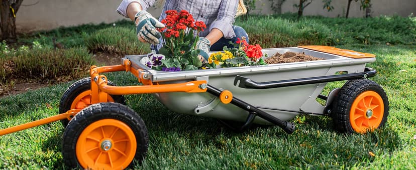 WORX Aerocart 8-in-1 Wheelbarrow / Yard Cart / Dolly + Attachable Wagon Kit