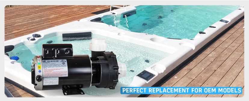 SPA Pump, 4HP Hot Tub Pump - 2 Speed LX SPA Pump Motor 220-240V, 2" Port, 56 Frame (Model: 56WUA400-II)