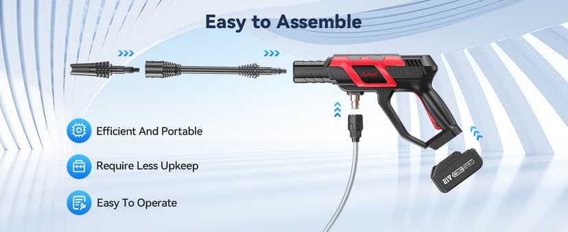 Cordless Pressure Washer - 1100 PSI BRUSHLESS Portable Cleaner with 2X 4.0Ah Batteries,3 Faucet Adapters,Garden Hose Connector,2 Adjustable Modes with 0-180° Nozzle,Car Washing Gun/Patios/Boats