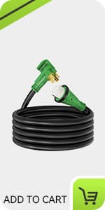 RVMATE 4 Prong 30 Amp 15 Feet Generator Extension Cord, NEMA L14-30P/L14-30R, 125/250V Up to 7500W 10 Gauge SJTW Generator Cord, ETL Listed