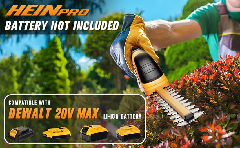 Cordless Hedge Trimmer Compatible with DEWALT 20V MAX Battery(No Battery), Electric Hedge Trimmer Cordless Grass Trimmers, Bush Trimmers Grass Shears Handheld for Yard, Garden, Lawn Care