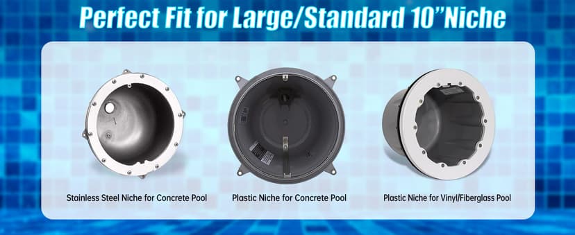 60ft Led Smart Pool Lights for Inground Pool with 3 Control Way (App/Remote/Controller), 54W 10 Inch Color Changing Underwater Swimming PoolLight for 10" Large Wet Niches