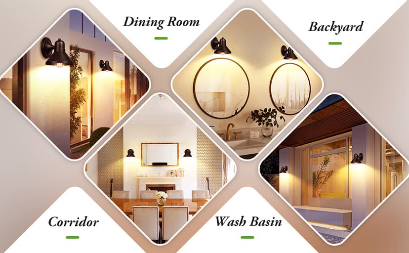 Brightever Outdoor Lanterns, 2-Pack Exterior Light Fixtures, Waterproof Anti-Rust Black Wall Mount Lights, Small E26 Socket Outside Lights for House, Front Porch, Playhouse, Garage