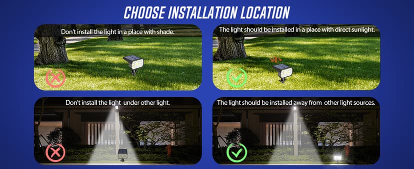 NYMPHY Solar Lights Outdoor Waterproof IP68, 56 LED 3 Lighting Modes Solar Powered Garden Yard Spot Solar Lights for Outside Landscape- 4 Pack (Cool White)