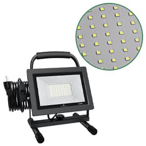 GLORIOUS-LITE 50W LED Work Light, 5000LM LED Flood Lights, 400W Equivalent, IP66 Waterproof, 16ft 5m Cord with Plug, 6500K, Adjustable Working Lights for Workshop Garage, Construction Site
