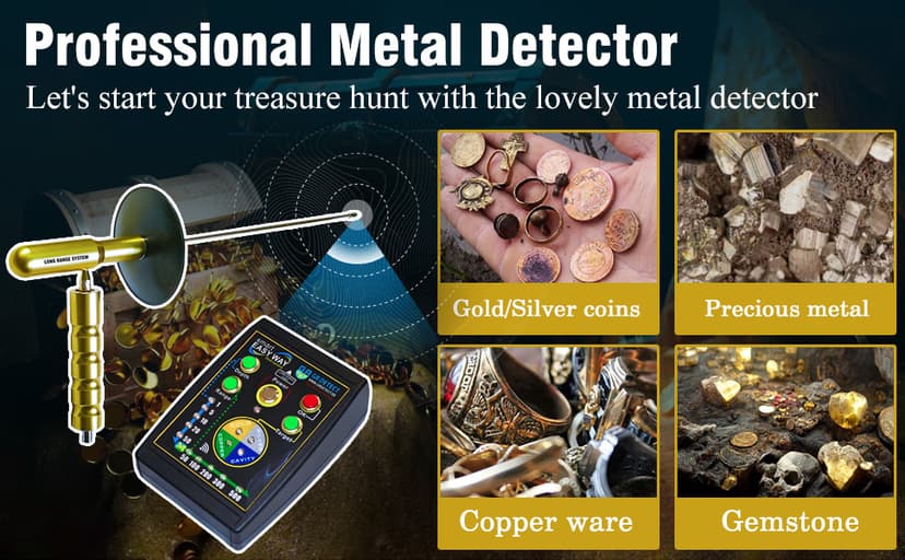 Adults Professional Underground Metal Gold Detector Intelligent Operation Silver Copper Finder High Precision Rapid Positioning Jewelry Ore Detector Gold Mine Hunter Treasure Scanner