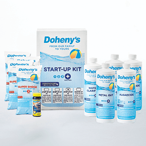 Doheny's Ultimate Pool Opening Start-Up Kit | Includes Metal Out, Algae Control, Clarifier & Super Shock | Prevents Stains, Rust & Scale | Free 10-Pack Test Strips | Pro-Grade Pool Chemicals