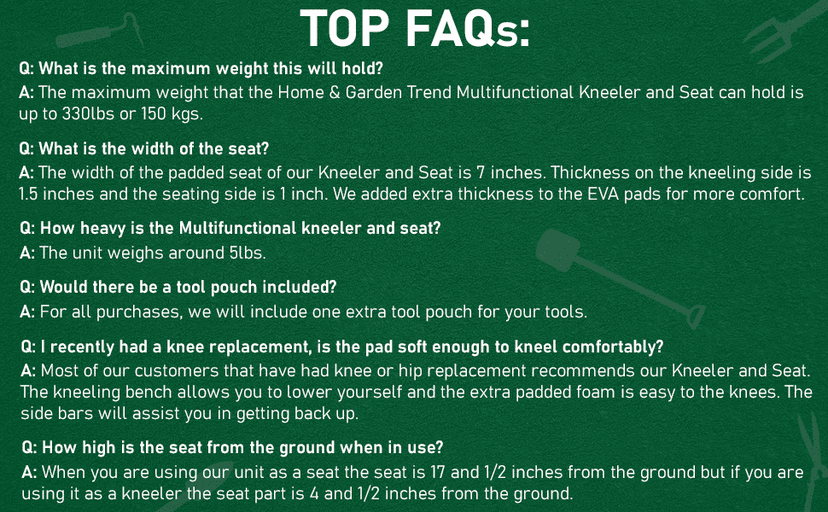 Garden Kneeler and Seat, Foldable Garden Stool Heavy Duty Gardening Bench for Kneeling and Sitting to Prevent Knee & Back Pain, Gardening Gifts for Women, Grandparents, Seniors, Mom & Dad