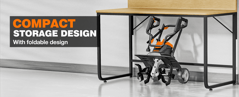 Alloyman 10-Amp Electric Tiller Cultivator, 14 Inch Tilling Width 8.7-Inch Corded Tiller with Foldable Handle, Adjustable Wheels Rototiller for Garden Lawn Yard Soil Cultivation