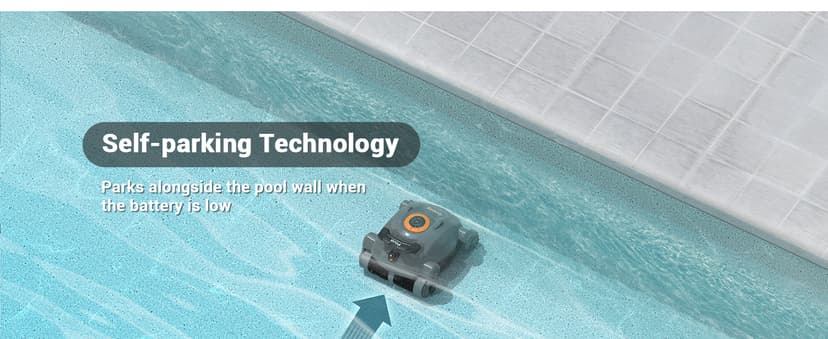 Pivot Cordless Robotic Cleaner,Wall Climbing,Extended Battery Life,Self-Parking,Automatic Pool Vacuum for Inground Pools up to 1,100 Sq.ft,Gray