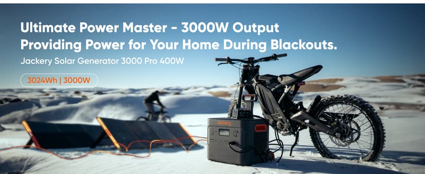 Jackery Solar Generator 3000 PRO 400W, 3024Wh Power Station with 2x200W Solar Panels, Fast Charging in 2.4 Hours, Intelligent BMS, 2xPD 100W Ports for RV Outdoor Camping & Power Outages Black, Orange