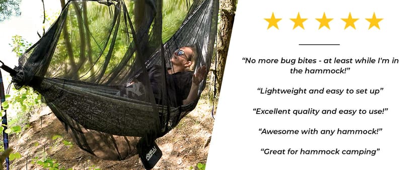 Foxelli XL Hammock Net – 12ft Net for Hammocks, Lightweight Portable Hammock Netting, Fast and Easy Set Up, Fits All Camping Hammocks