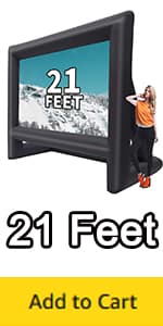 16ft Inflatable Movie Screen Outdoor Projector Screen with Air Blower Storage Bag - Front/Rear Projection, Easy Set Up Blow Up Screen for Backyard Movie Night, Theme Parties, Celebrations