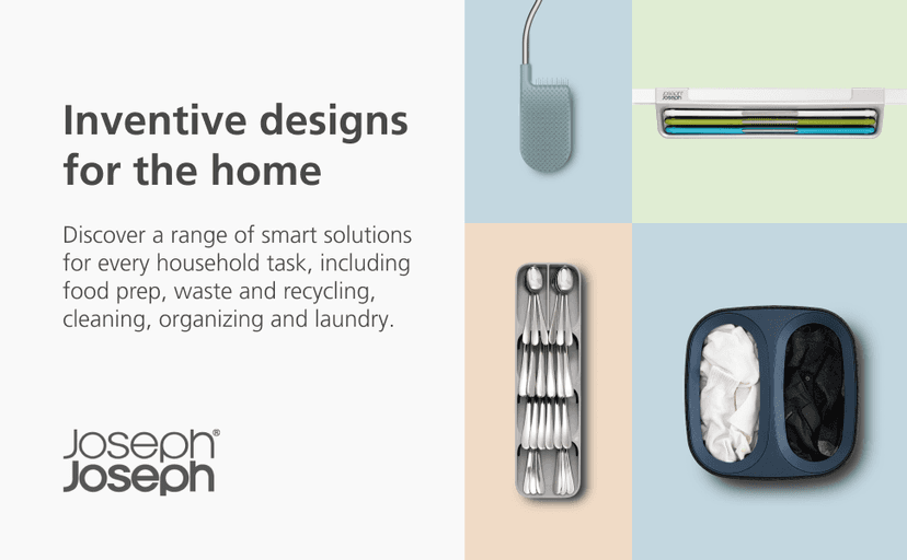 Joseph Joseph Compo 4 Easy-Fill Compost Bin Food Waste Caddy with Adjustable Air Vent, 1 gallon / 4 liters, Stone