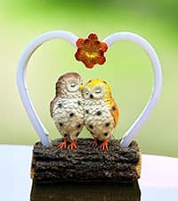 Solar Owl Garden Statue, Outdoor Waterproof Handmade Resin Statue,Garden Sculpture with Solar LED Lights, Warm Owl Statue Decoration, Suitable for Roads, Yards, lawns (Warm Owl Family)