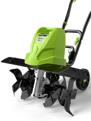 18-Inch 13.5 Amp Tiller/Cultivator with 6 Steel Tines, 3-Adjustable Wheels, Foldable Handle, 8'' Tilling Depth Electric Corded Tillers, Electric Garden Rototiller for Garden Lawn Soil Digging