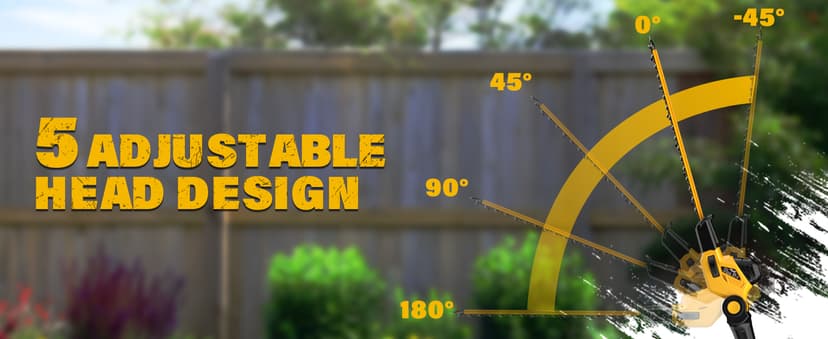 Pole Saw 8-Inch Cordless Tree Trimmer and 18-Inch Pole Hedge Trimmer 2-In-1,15-Feet Max Reach, Auto Oiling, Telescoping Pole Chainsaw with 2.0Ah Battery & Charger