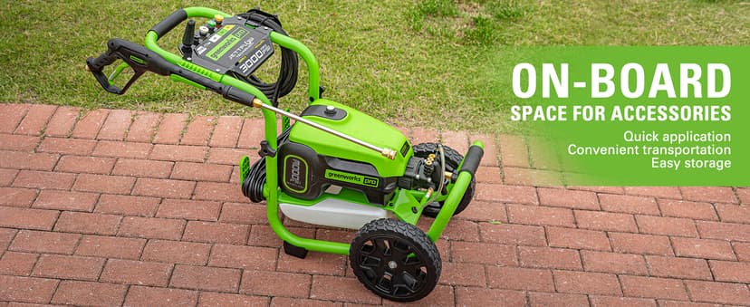 Greenworks 3000 PSI Pressure Washer (2.0 GPM Max) with Foam Cannon – Easily Remove Dirt and Grime on Siding, Fences, Patios,