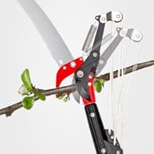 Walensee Pole Saws for Tree Trimming,7.2-27FT Extendable Tree Pruner,Manual Branch Timmer with Blade and Scissors High Branches Pruning Fiberglass Pole Pruner and Cutter Garden Tool with Storage Bag