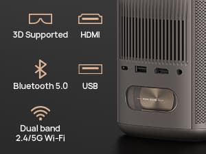 XGIMI MoGo 2 Pro 1080P Portable Projector, Mini Projector with WiFi and Bluetooth, Android TV 11.0, 400 ISO Lumens, 2X8W Speakers, Supports 4K, Auto Focus, Object Avoidance, and Screen Adaption