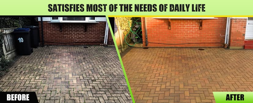 Electric Pressure Washer - GUIFIN Portable Power Washer with Soap-Adjustable Tank, Steel Spray Wand, 4 Pressure Tips, 6.6 FT Inlet & 23 FT Outlet Hose, 3800PSI & 2.4GPM, for Patio/Car/Driveway/Fence