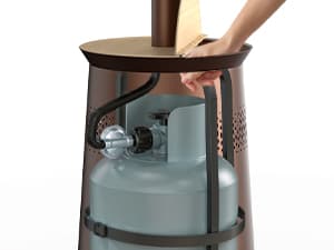 50,000 BTU Patio Heater for Outdoor Use With Adjustable Heat Focusing Top, Propane Patio Heater with Wheels, Stainless Steel Burner for Porch Garden Commercial Residential, Dark Brown