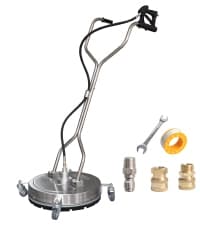 Hourleey 14" Pressure Washer Surface Cleaner, Stainless Steel Surface Cleaner with 4 Wheels for Concrete, Patio, Sidewalk, Deck, Pathway 1/4" Quick Connector, 2 Extension Wand, 4000 PSI