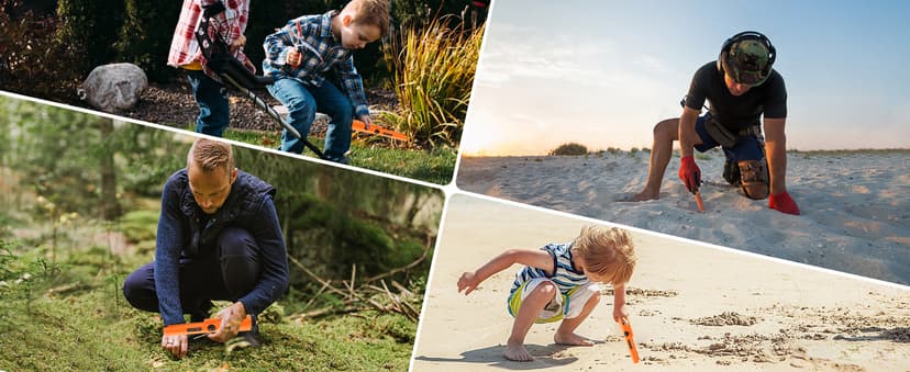 Dmyond Metal Detector Pinpointer, Professional Waterproof Handheld Pin Pointer Wand, Search Treasure Pinpointing Finder Probe with 9V Battery for Adults, Kids - Orange